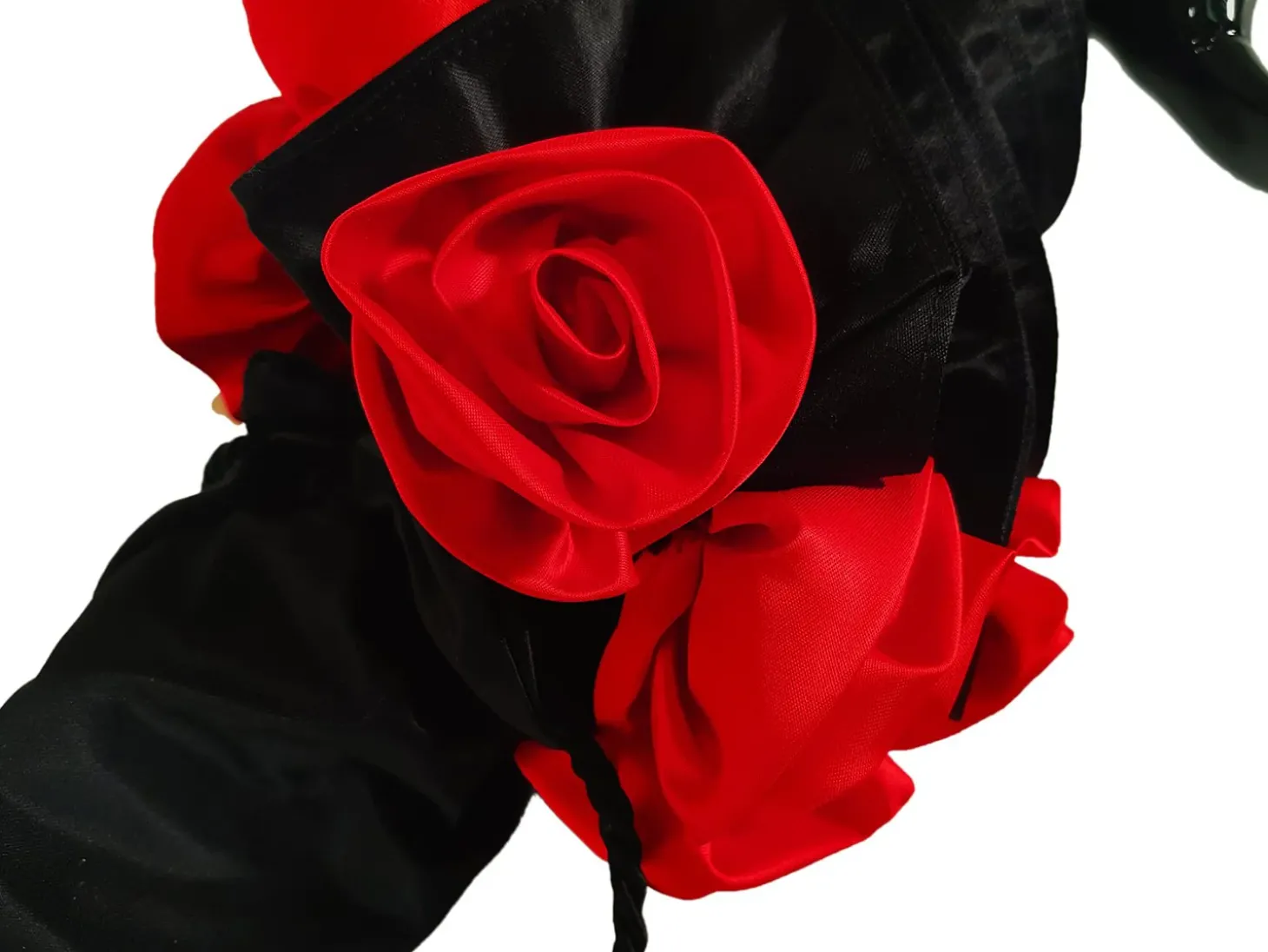 Amazing Frilly Black Folding Umbrella Parasol