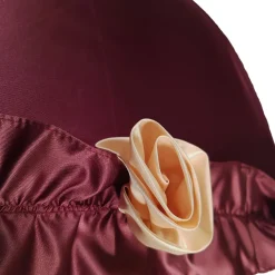 Amazing Frilly Burgundy Folding Umbrella Parasol