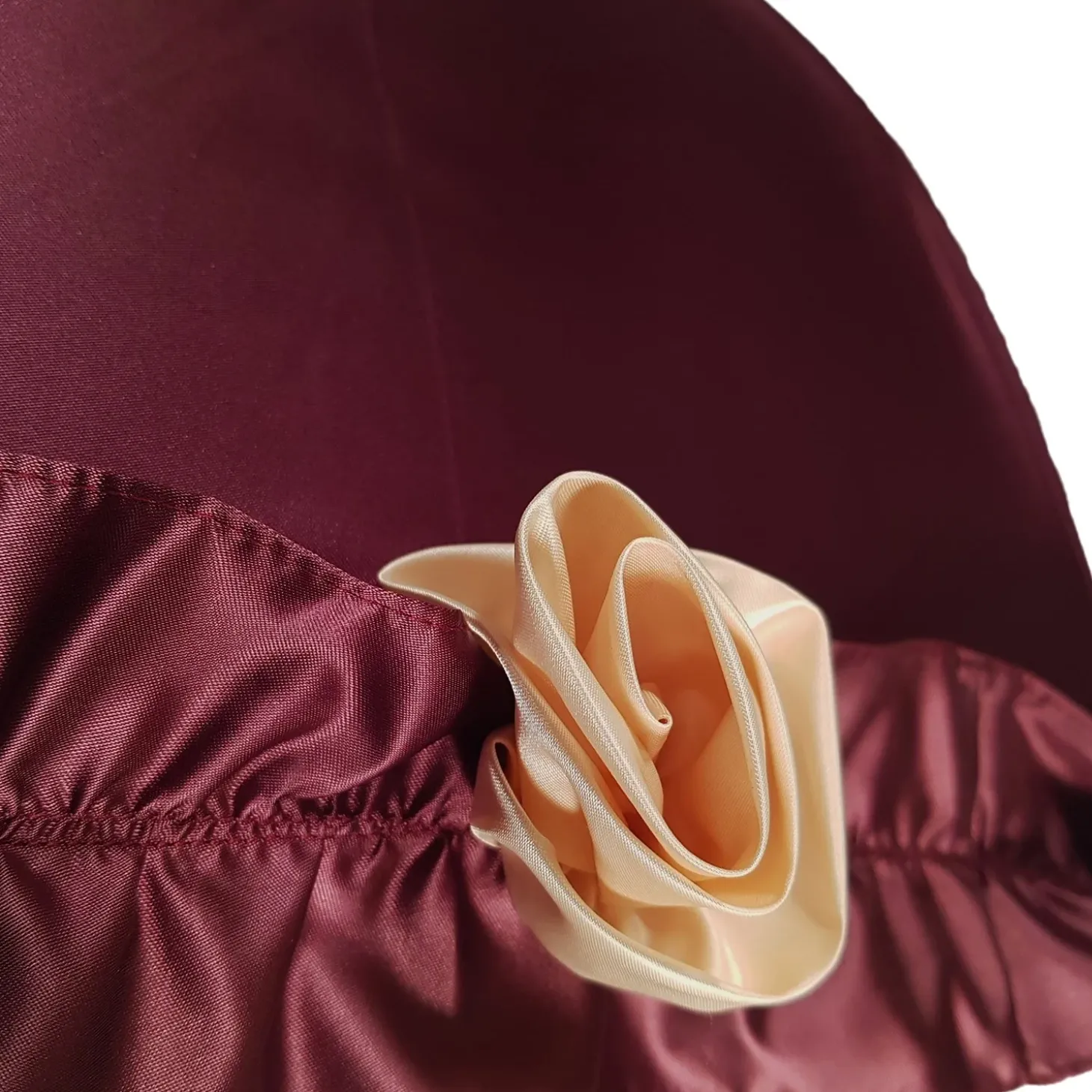 Amazing Frilly Burgundy Folding Umbrella Parasol