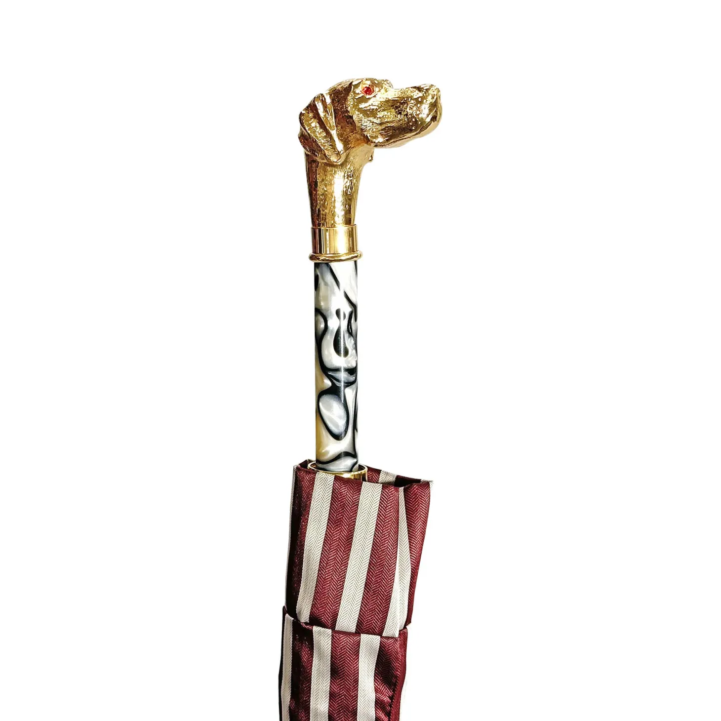 Automatic umbrella with 24K goldplated pointed handle