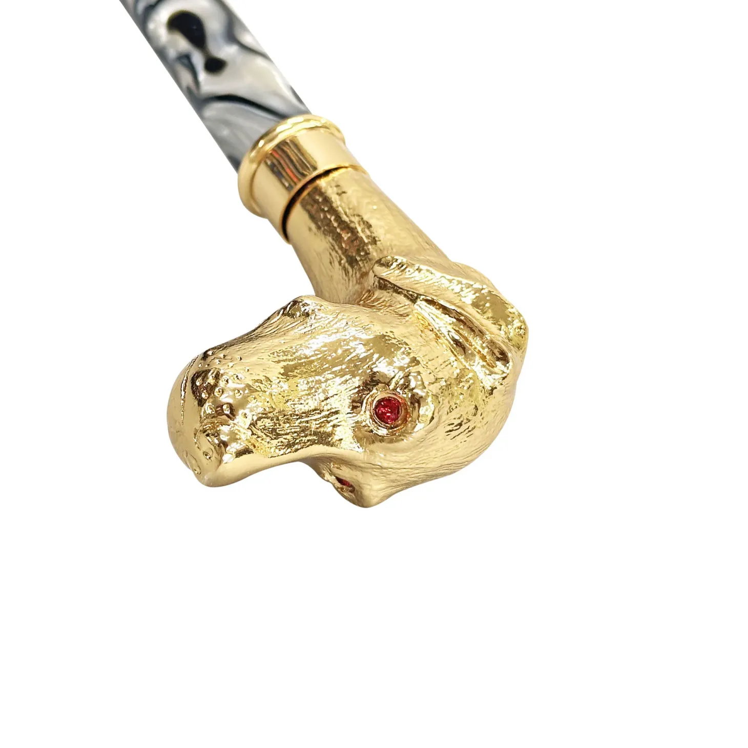 Automatic umbrella with 24K goldplated pointed handle