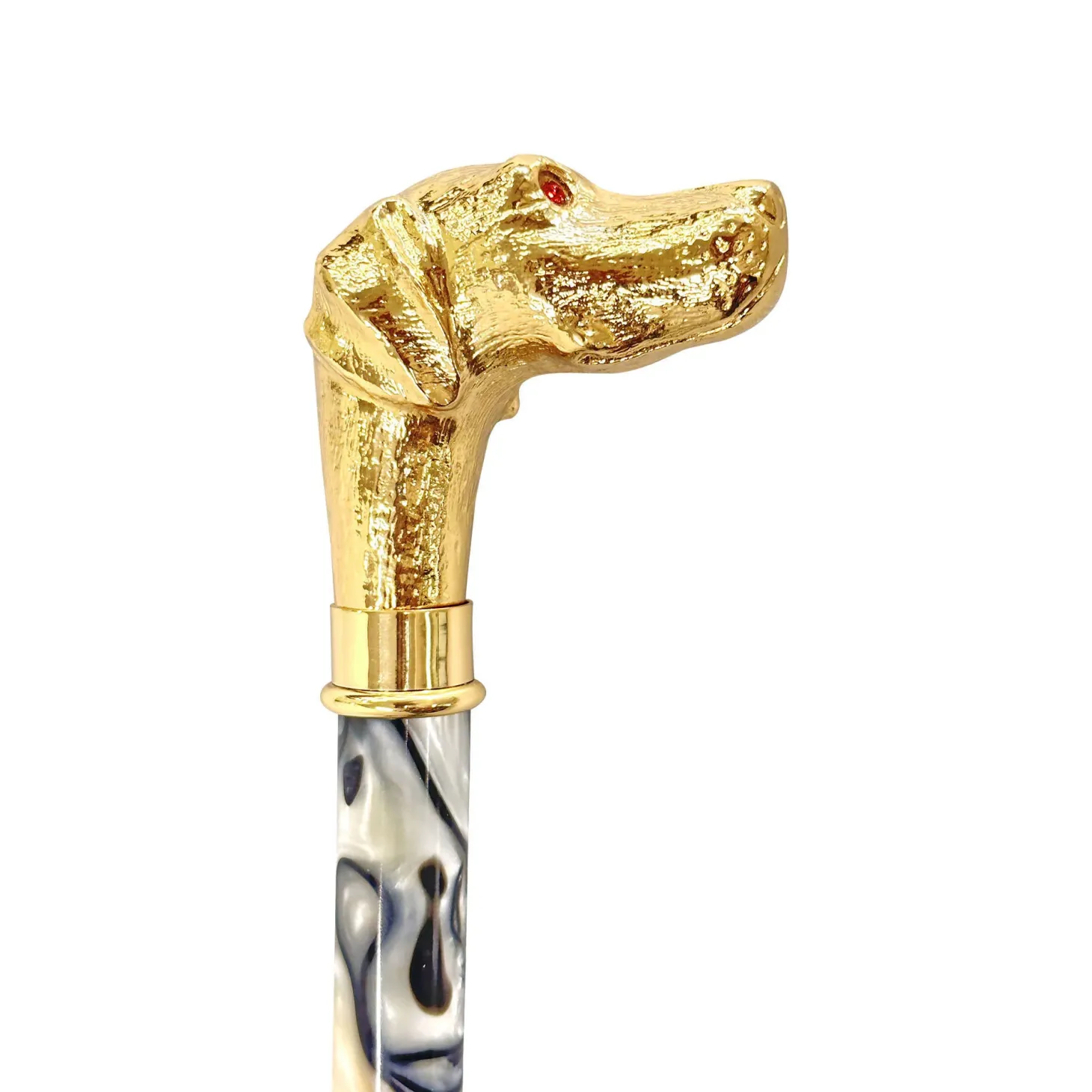 Automatic umbrella with 24K goldplated pointed handle