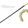 Bamboo-shaped walking stick - Goldplated 24K