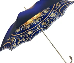 Beautiful Double Canopy Umbrella in a Luxurious blue Satin