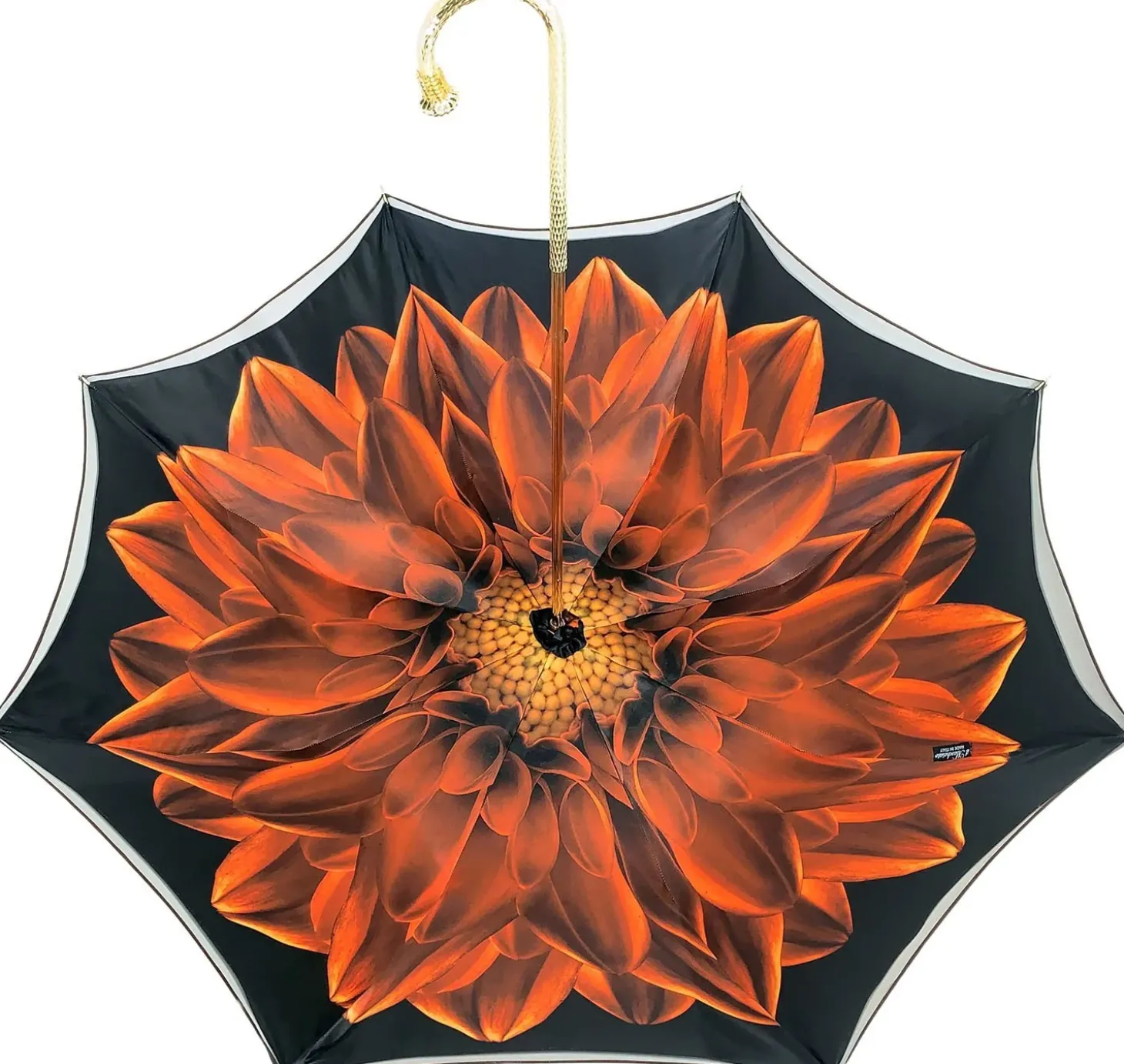 Beautiful Double Canopy Umbrella in a Luxurious Orange Satin