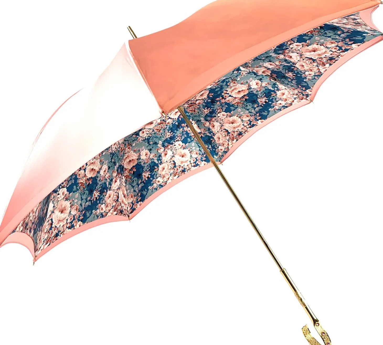 Beautiful Double Canopy Umbrella in a Luxurious Pink Satin
