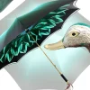 Beautiful Double Canopy Umbrella in a Luxurious Green Satin