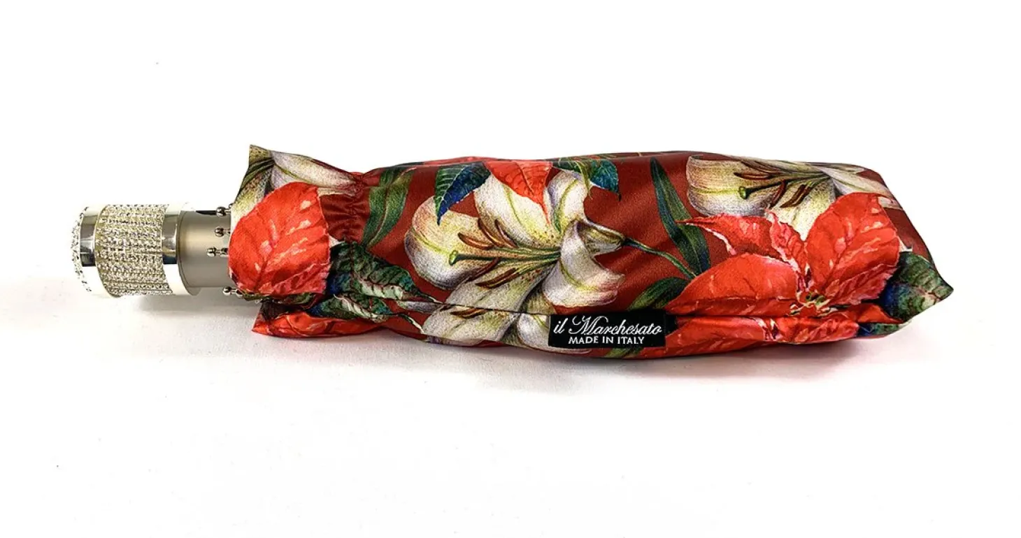 Beautiful Folding Umbrella With Flowers Pattern