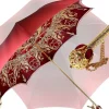Beautiful Red Women's Umbrella with Printed Peacock Design Hight Quality Luxury Umbrella