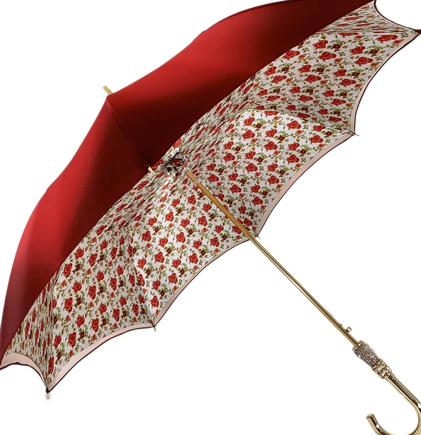 Beautiful Red Women's Umbrella with Printed Peacock Design Hight Quality Luxury Umbrella