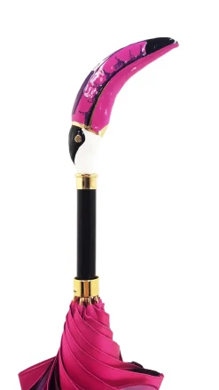 Beautifull Double Canopy Toucan Umbrella in a Luxurious Gradient Fuchsia Fashionable Umbrella