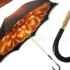 Beautifull Double Canopy Umbrella in a Luxurious Brown Colored Satin Fashion Umbrella