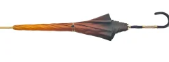 Beautifull Double Canopy Umbrella in a Luxurious Brown Colored Satin Fashion Umbrella