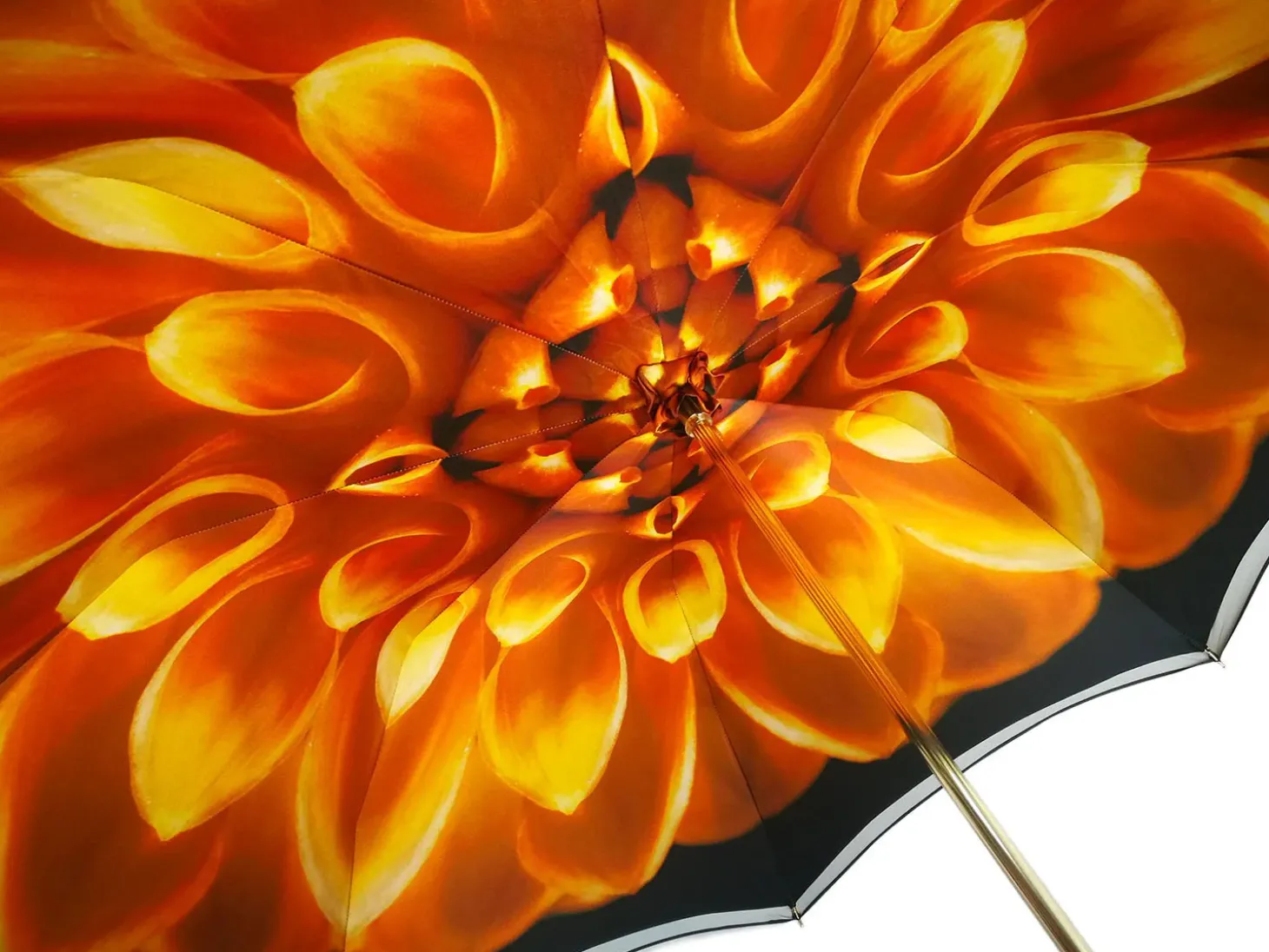 Beautifull Double Canopy Umbrella in a Luxurious Brown Colored Satin Fashion Umbrella