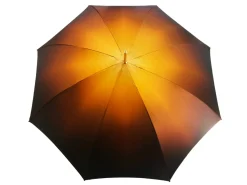 Beautifull Double Canopy Umbrella in a Luxurious Brown Colored Satin Fashion Umbrella
