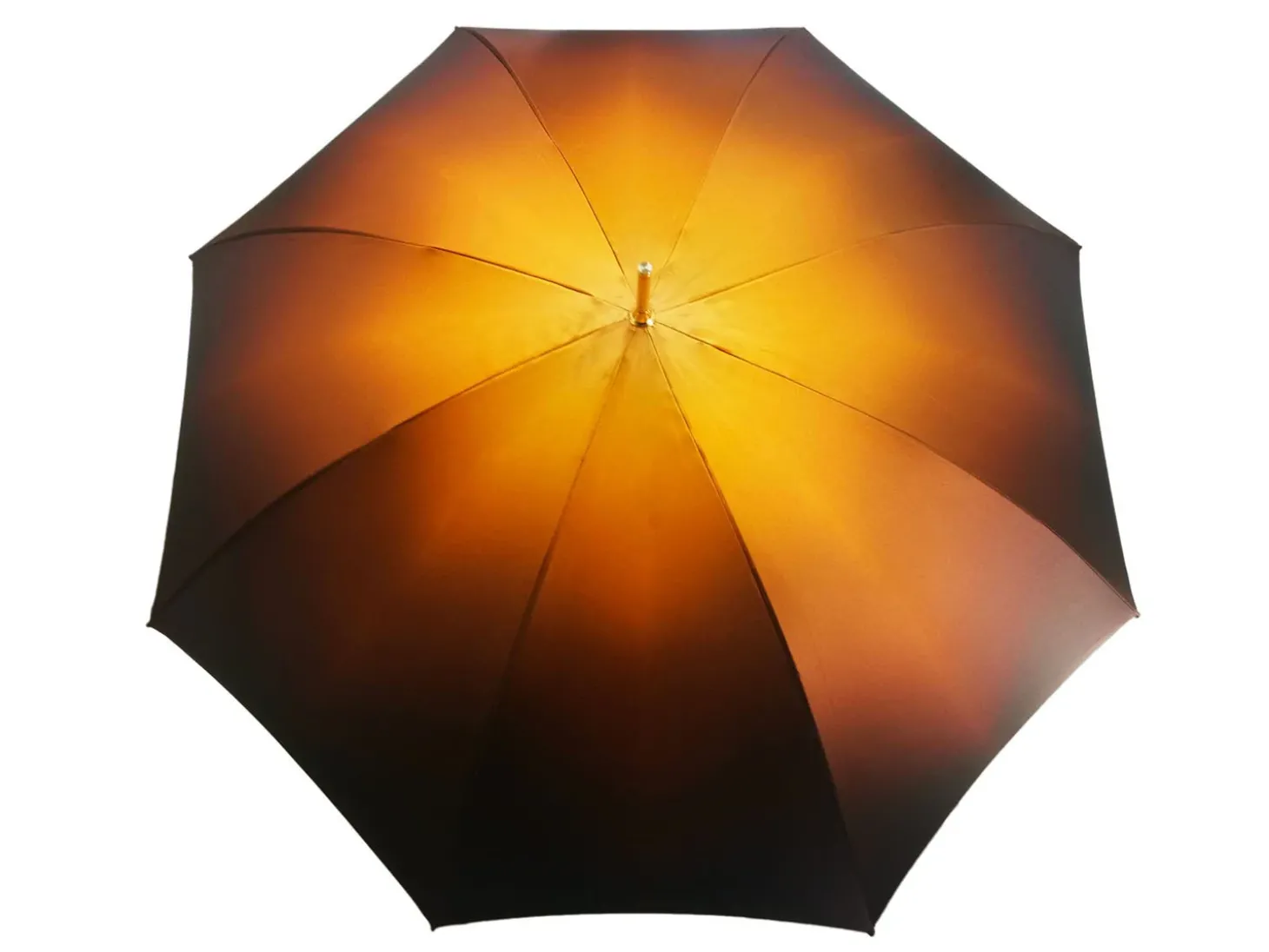 Beautifull Double Canopy Umbrella in a Luxurious Brown Colored Satin Fashion Umbrella