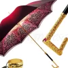 Beautifull Double Canopy Umbrella Finished in a Luxurious Colored Sati