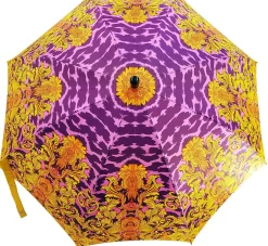 Beautifull Umbrella Features a Lilac & Gold Abstract Leopard Design