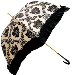 Black & White Ruffle Umbrella Italian Glamour