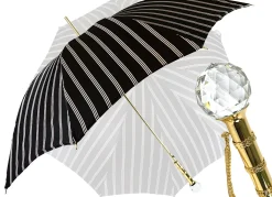 Black And Light Grey Striped Umbrella