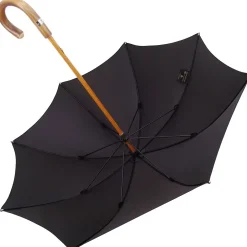 Black Umbrella with Chestnut Handle