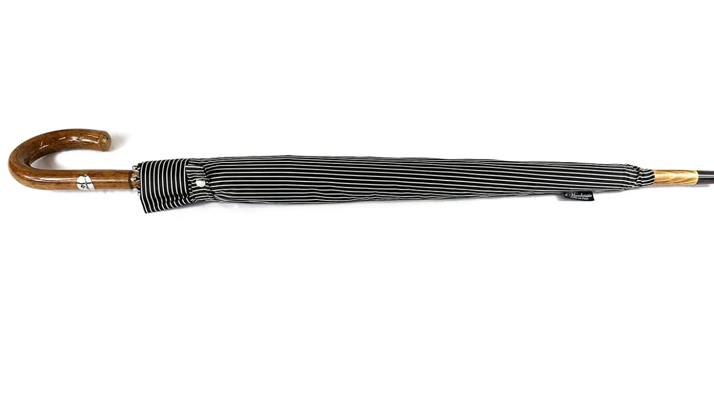Black&White umbrella with Malacca Wood hand-curved