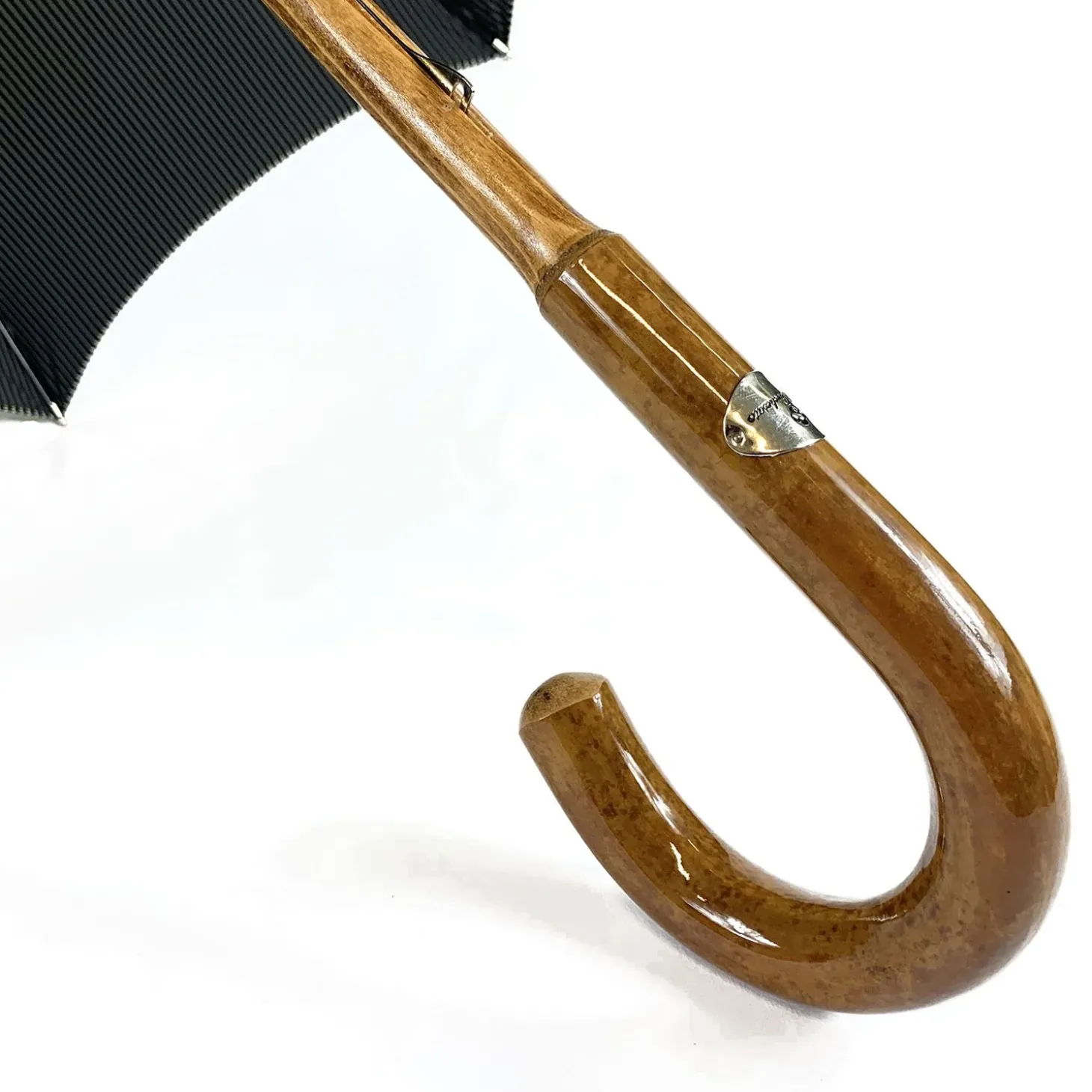 Black&White umbrella with Malacca Wood hand-curved