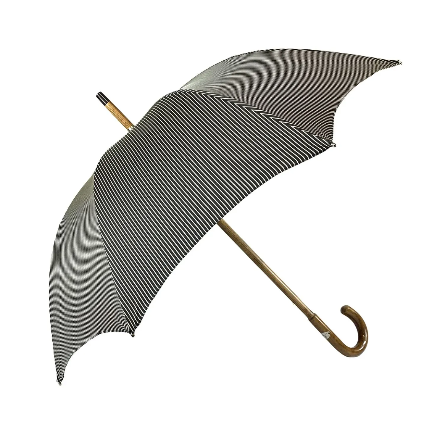 Black&White umbrella with Malacca Wood hand-curved