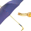Blue & Bordeaux Striped Gold Snake Umbrella