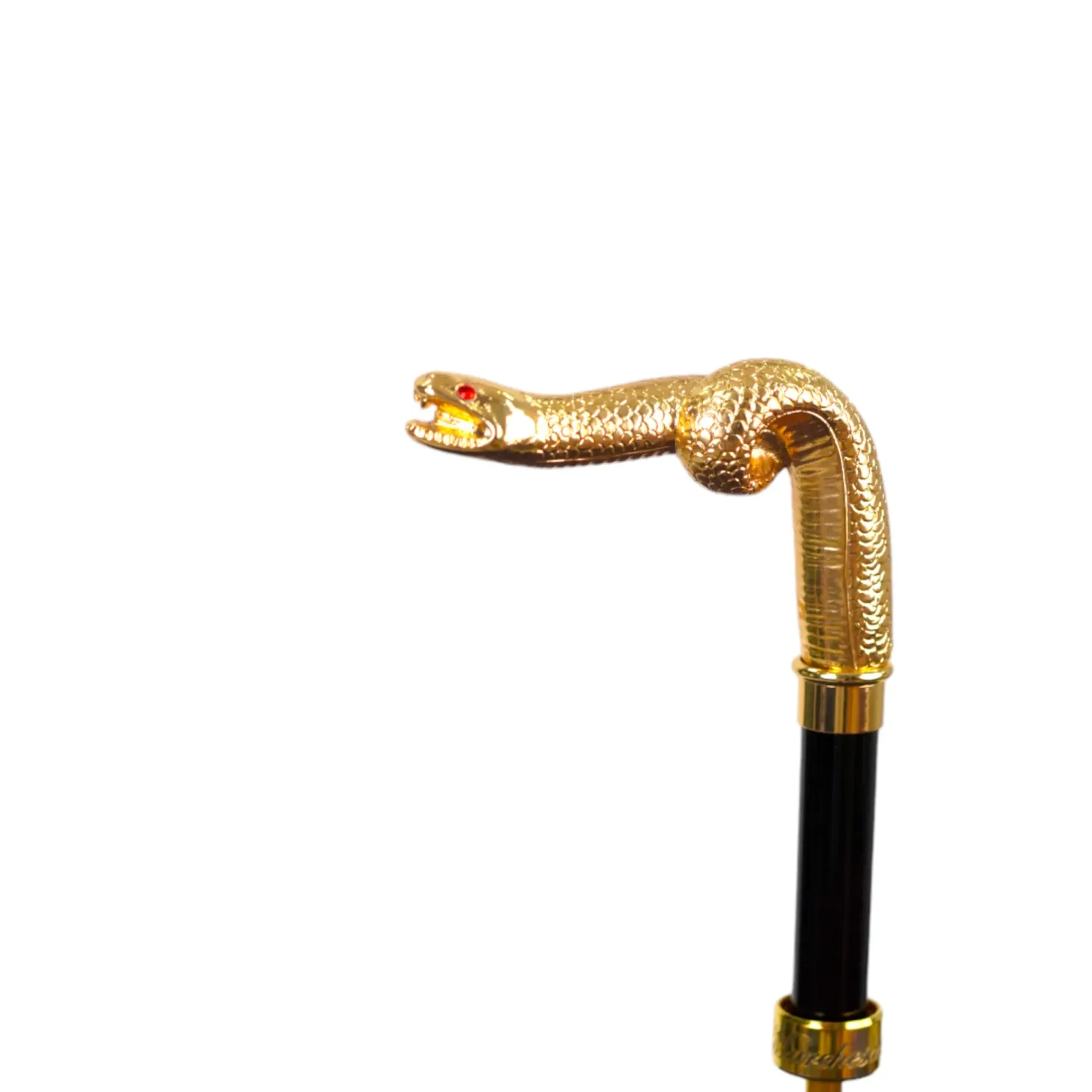 Blue & Bordeaux Striped Gold Snake Umbrella