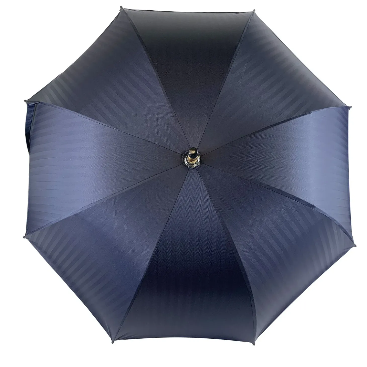 Blue Navy umbrella with Natural Chestnut Wood hand-curved