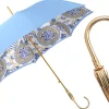 Blue Royalty: Light Blue Umbrella with Elegant Gold Handle