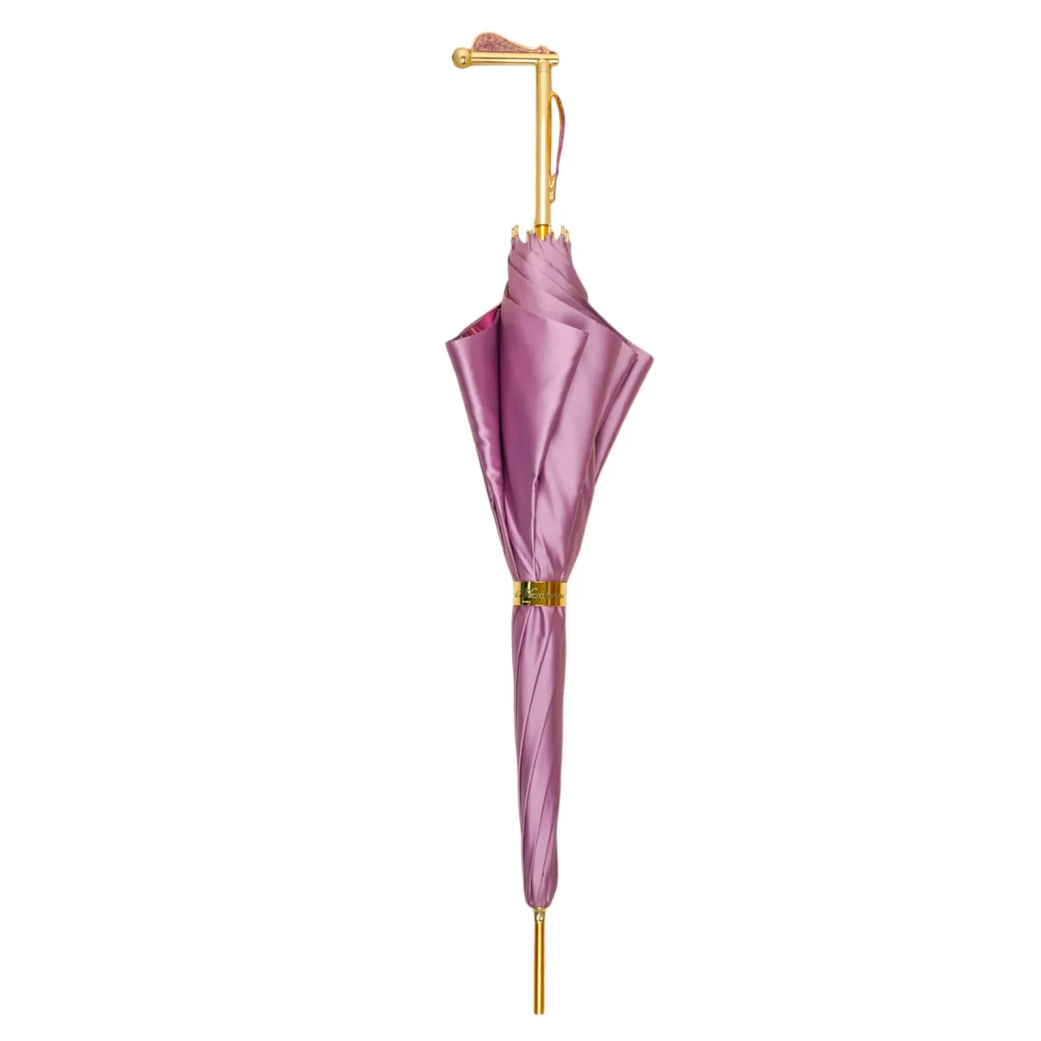 Blushing Elegance: Pink Umbrella with Delicate Floral Accents