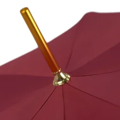 Bold Burgundy Umbrella with Artisan Skull Handle for a Unique Style