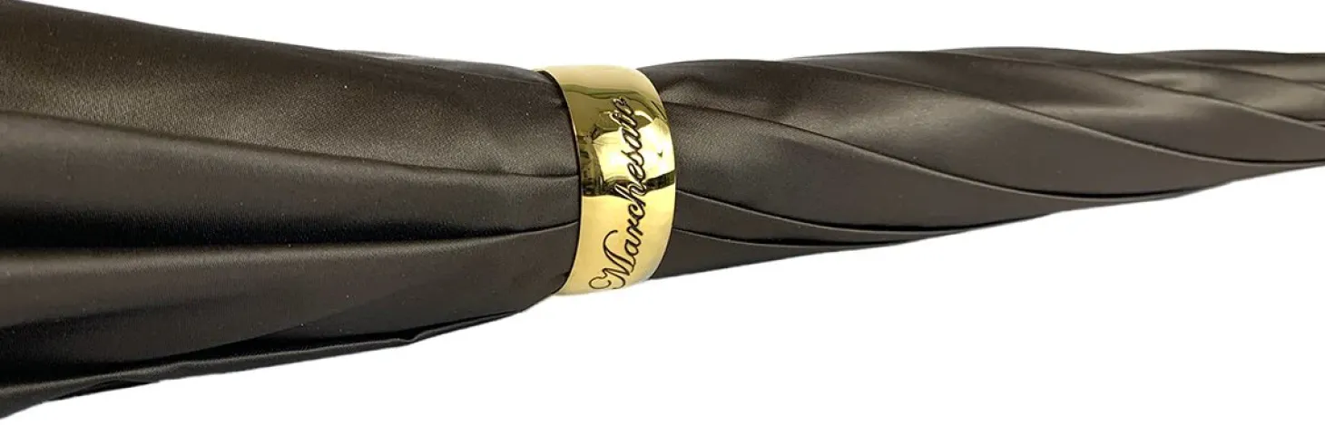 Brown Umbrella With Rhombus Pattern Inside