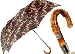 Camouflage Umbrella Folding With Bamboo Handle