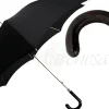 Classic Gentlemen's Black Umbrella With Leather Handle