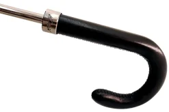 Classic Gentlemen's Black Umbrella With Leather Handle