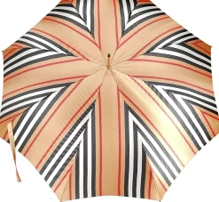 Classic Striped Men's Umbrella - Bamboo Handle