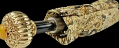 Cream paisley design with yellow stone