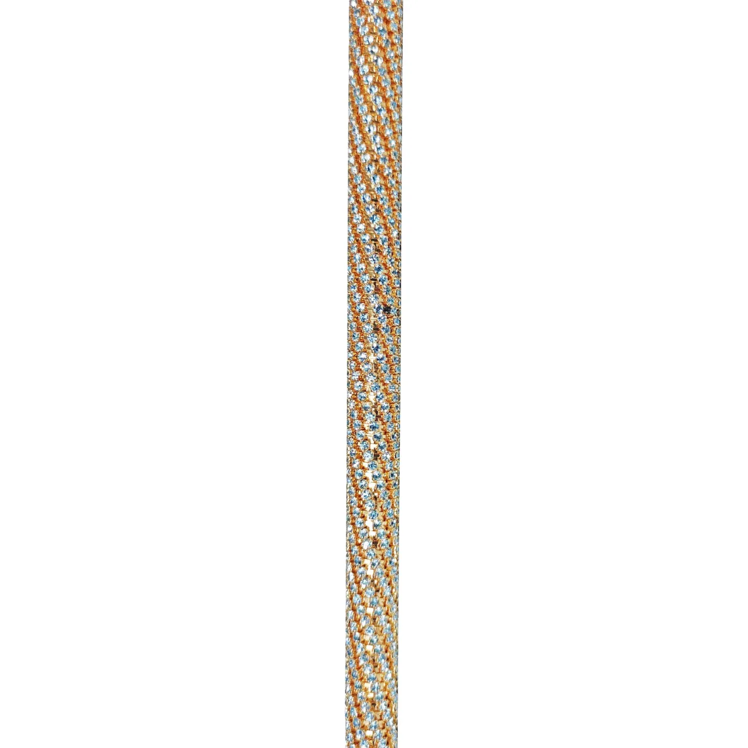 Crook Walking Cane Encrusted with Aquamarine crystals