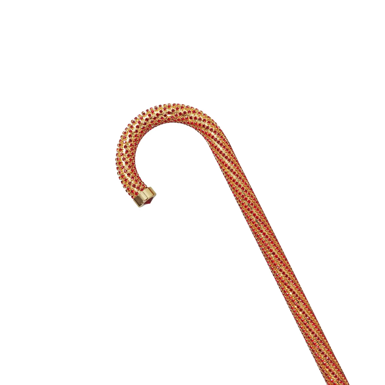 Crook Walking Cane Encrusted with Siam crystals