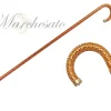 Crook Walking Cane Encrusted with Orange crystals