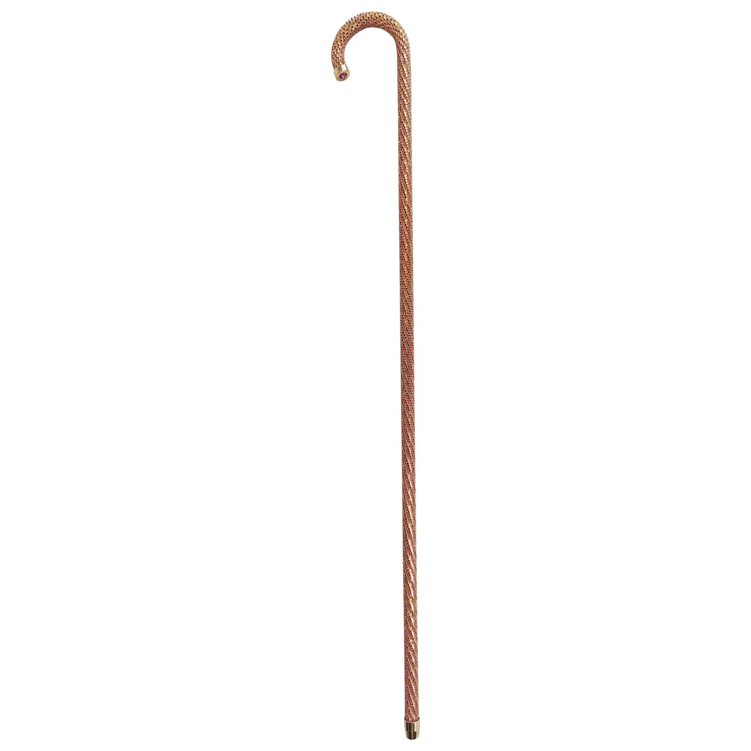 Crook Walking Cane Encrusted with Amethyst crystals