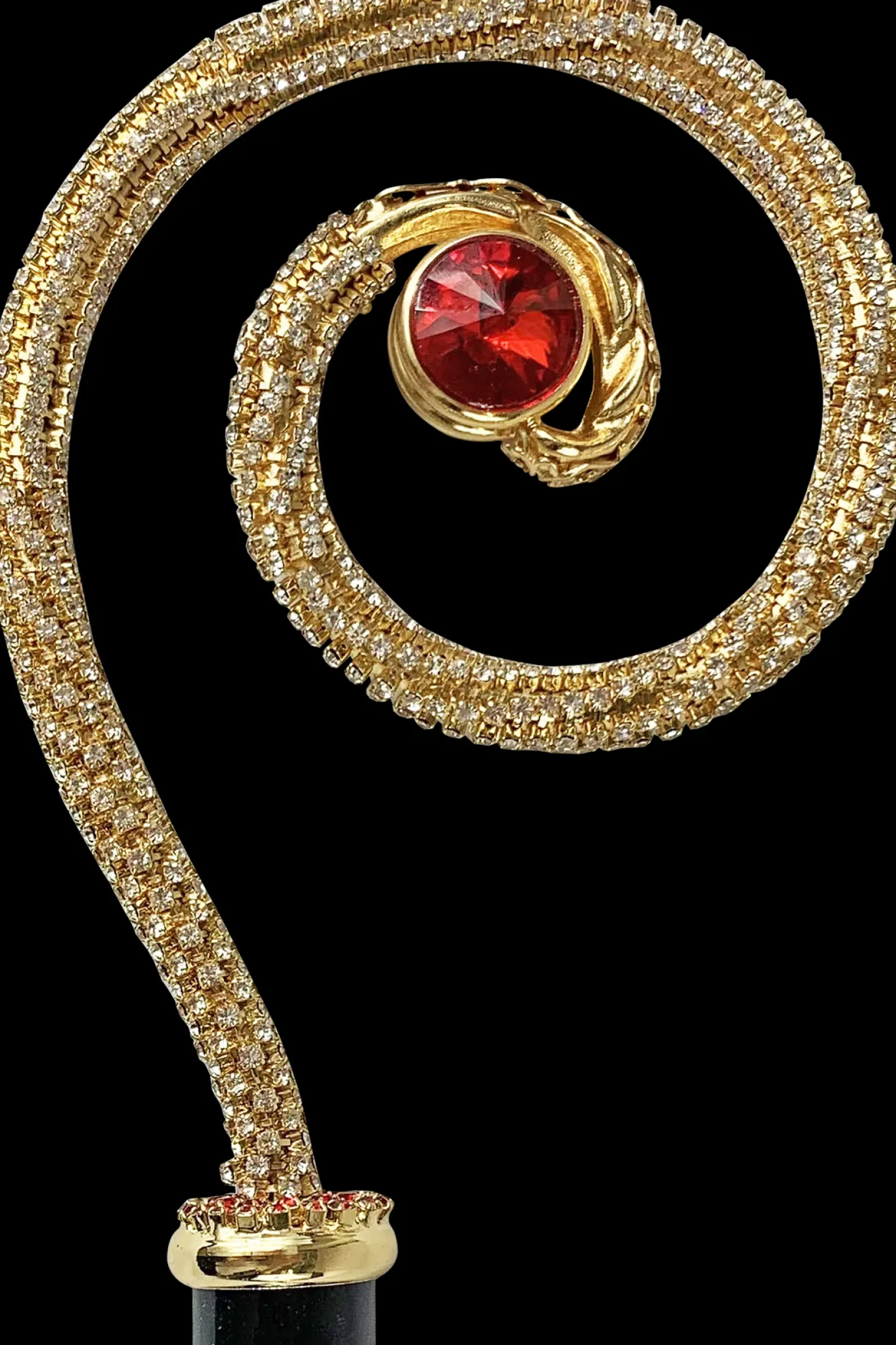 Curl Walking stick with crystals
