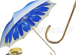 Dahlia Blue Double Canopy - Luxury Ladies Umbrella Fashionable Umbrella From ilMarchesato