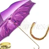 Dahlia Purple Double Canopy - Luxury Ladies Umbrella ilMarchesato Italian Fashion Designer