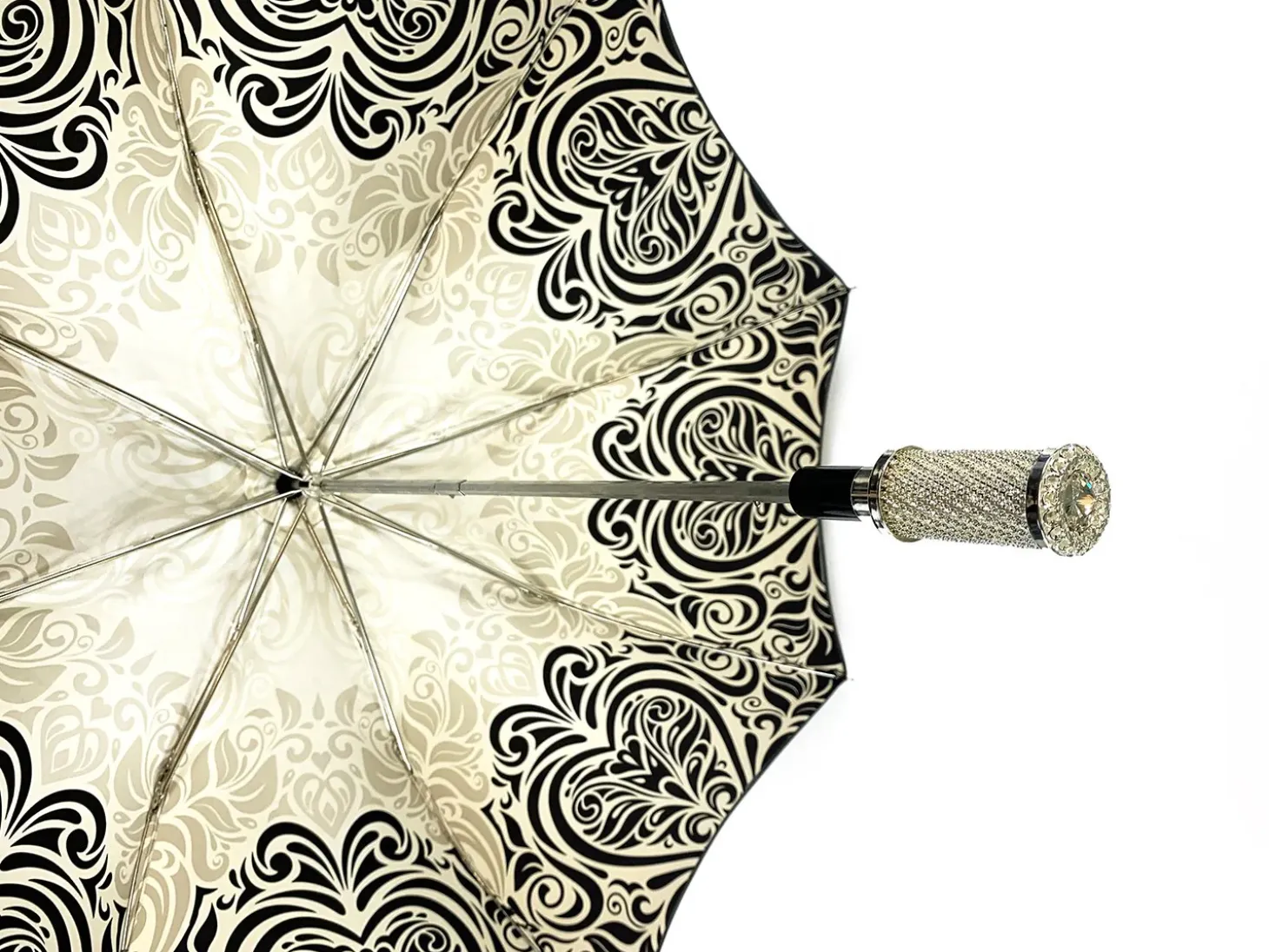Damask Black and white with hundreds of crystals