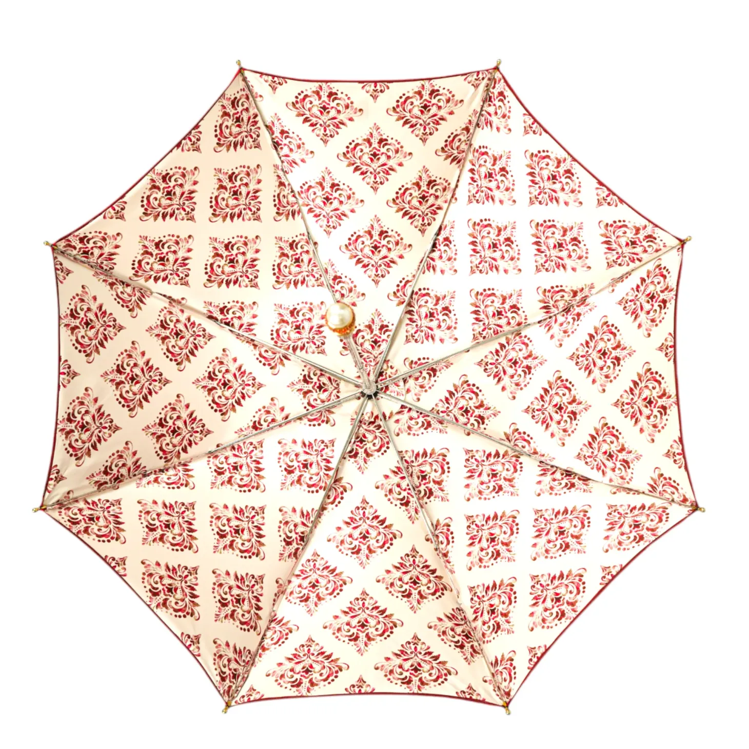 Damask Splendor: Exclusive Umbrella with Damask Design in Amaranth Col