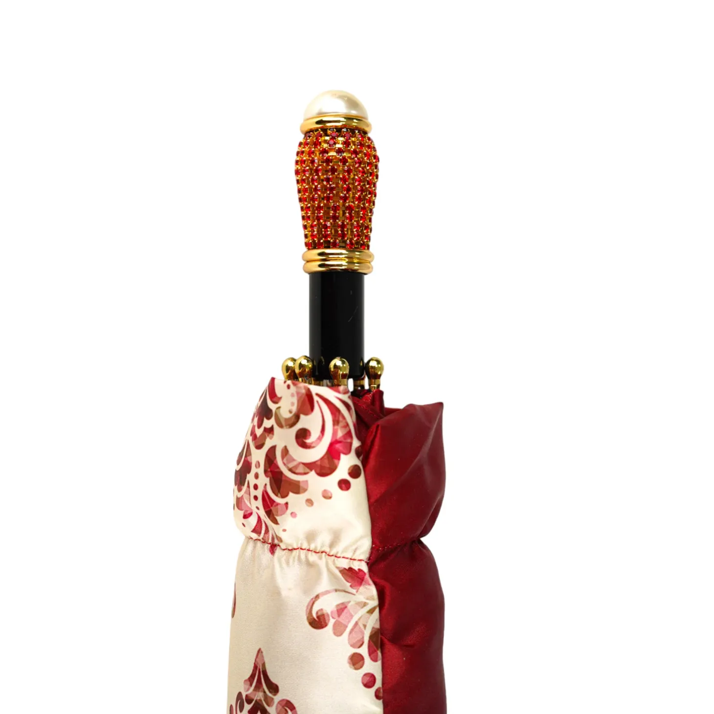 Damask Splendor: Exclusive Umbrella with Damask Design in Amaranth Col
